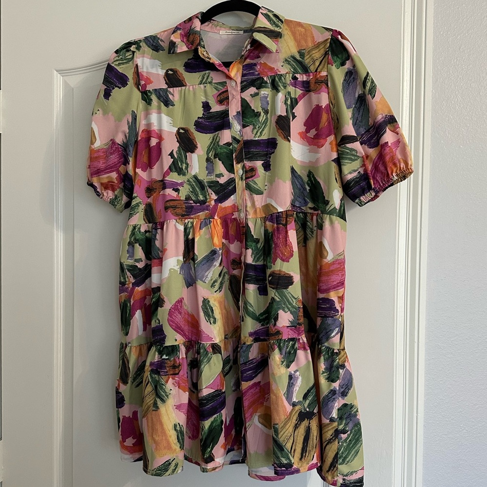 8. Floral button detail dress